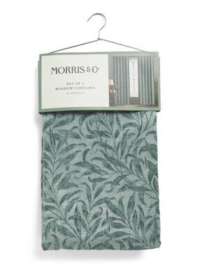 MORRIS & CO. Willowbough Leaves Chenille Jacquard Window Panel Pair